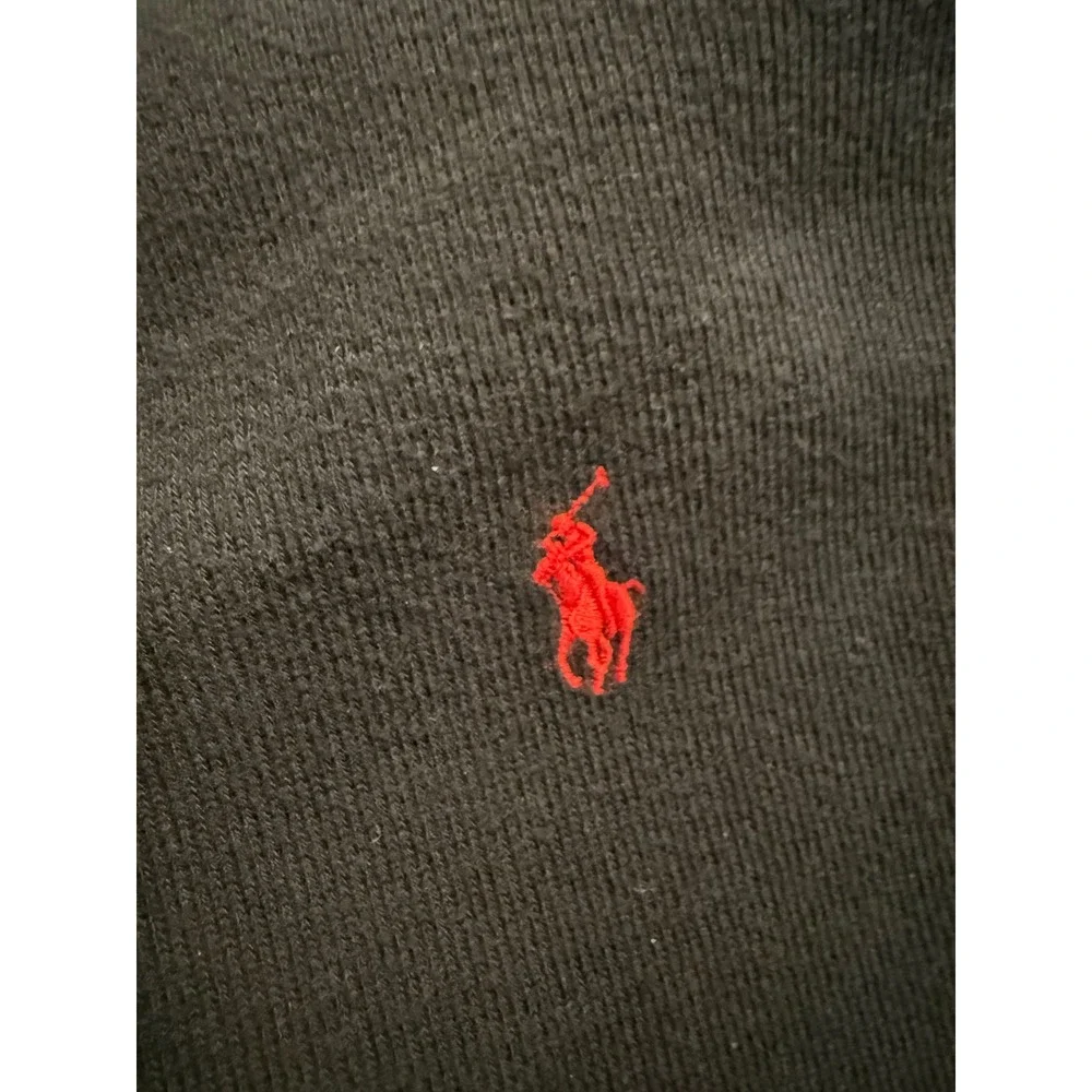 Polo Ralph Lauren Mens Quarter Zip Pullover‎ Black Red Pony Logo Sweatshirt XL